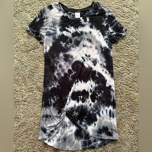 Navy blue Tie dyed tunic tee shirt